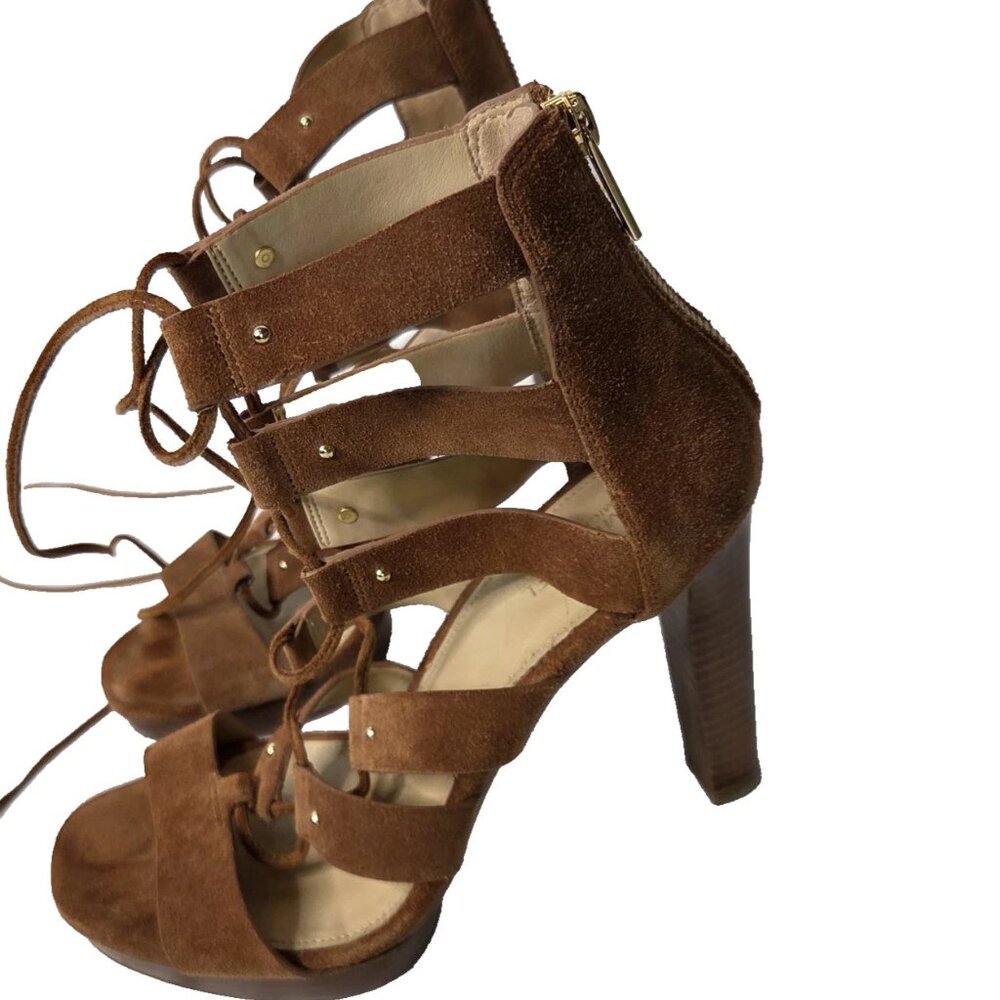 Michael Kors Women's Size 8 Sofia Gladiator Heels Brown Suede - Picture 15 of 15